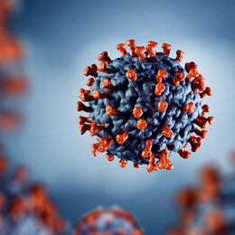 Symbiolbild mit Abbildung eines Coronavirus
